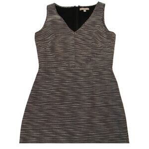 Banana Republic Sheath Dress V-neck Woven Black White Work Classic Layer Size 8‎